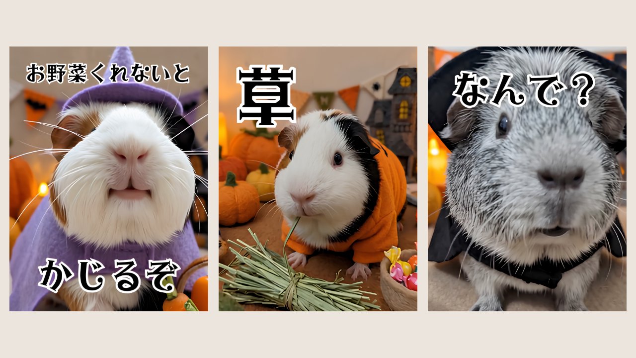 LINEスタンプ「お野菜くれないと かじるぞ」「草」「なんで?」(AIで生成した画像)
