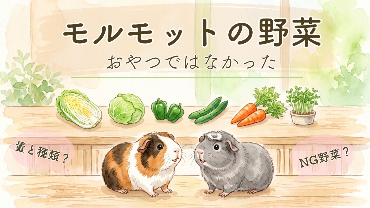 モルモットの野菜、おやつではなかった